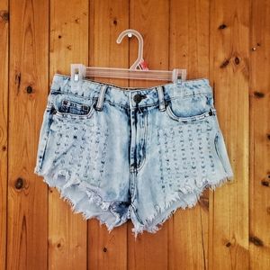 BEVERLY HILL JEANS Ripped Denim Shorts Size 28